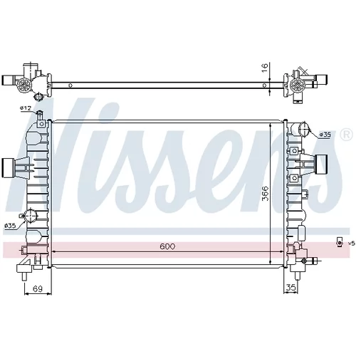 Chladič motora 630744 /NISSENS/ - obr. 5