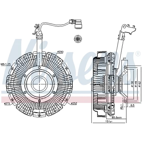 Spojka ventilátora chladenia NISSENS 86241