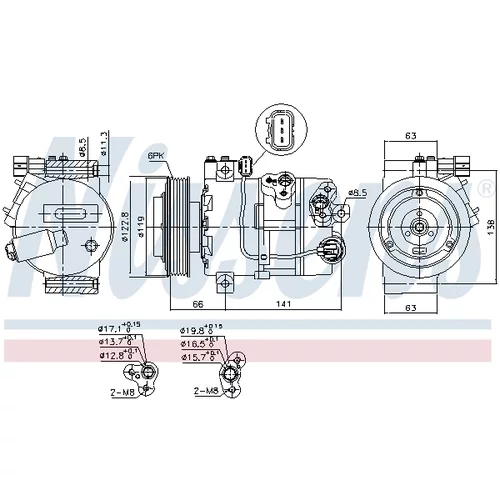 Kompresor klimatizácie 890643 /NISSENS/ - obr. 5