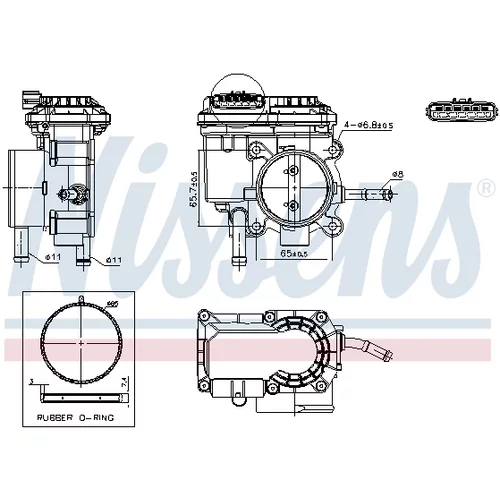 Hrdlo škrtiacej klapky 955237 /NISSENS/ - obr. 6