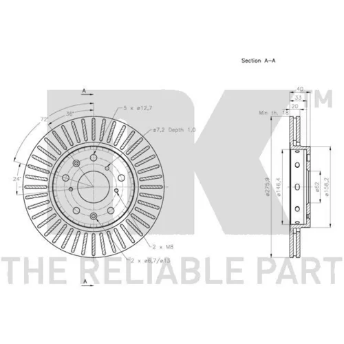 Brzdový kotúč 315226 /NK/ - obr. 2