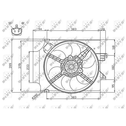 Ventilátor chladenia motora NRF 47748