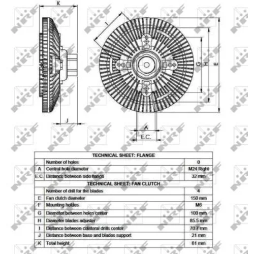 Spojka ventilátora chladenia 49551 /NRF/ - obr. 3