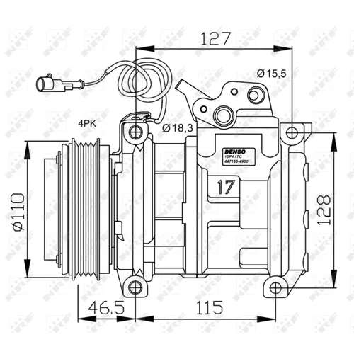 Kompresor klimatizácie 32552G /NRF/ - obr. 2