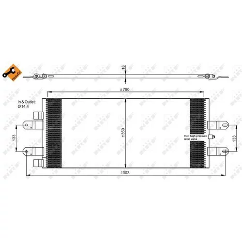 Kondenzátor klimatizácie 350043 /NRF/ - obr. 1
