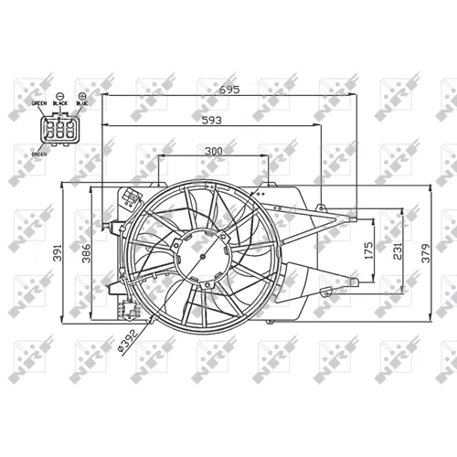 Ventilátor chladenia motora NRF 47743