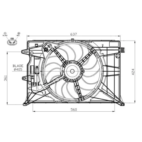 Ventilátor chladenia motora 47948 /NRF/