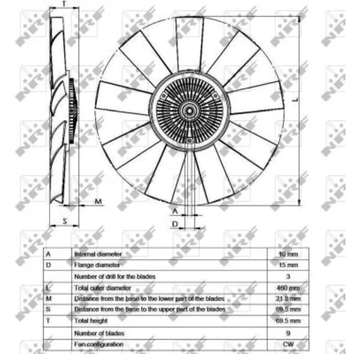 Spojka ventilátora chladenia 49541 /NRF/ - obr. 3