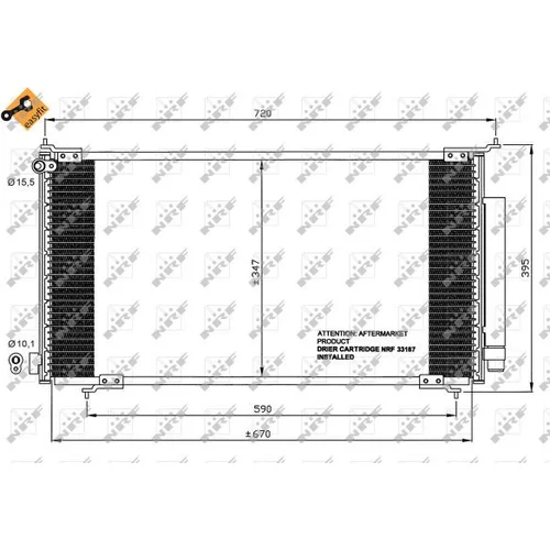 Kondenzátor klimatizácie 35561 /NRF/ - obr. 3