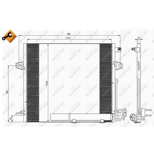 Kondenzátor klimatizácie 35618 /NRF/ - obr. 1