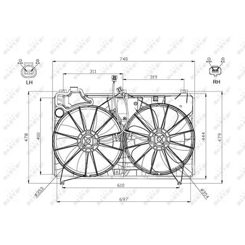 Ventilátor chladenia motora NRF 47577