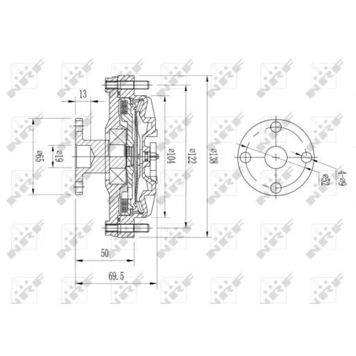 Spojka ventilátora chladenia 49652 /NRF/ - obr. 1
