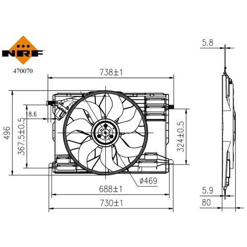 Ventilátor chladenia motora 470070 /NRF/ - obr. 4