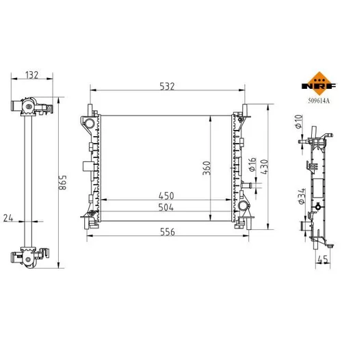 Chladič motora 509614A /NRF/ - obr. 4