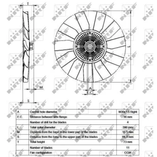 Spojka ventilátora chladenia 49563 /NRF/ - obr. 3
