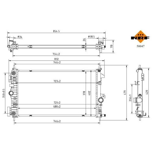 Chladič motora 50047 /NRF/ - obr. 4