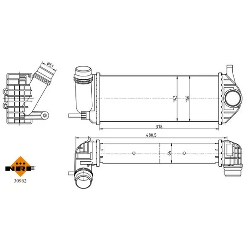 Chladič plniaceho vzduchu 30962 /NRF/ - obr. 4
