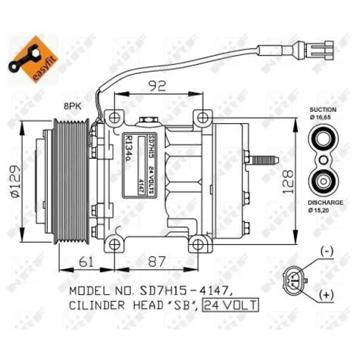 Kompresor klimatizácie 32780G /NRF/ - obr. 2