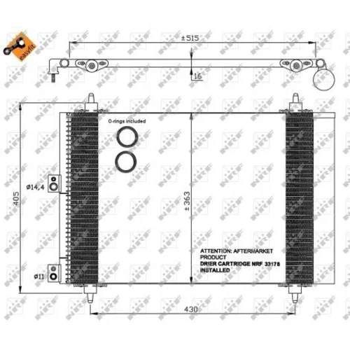 Kondenzátor klimatizácie 35843 /NRF/ - obr. 2
