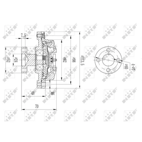 Spojka ventilátora chladenia 49609 /NRF/ - obr. 1
