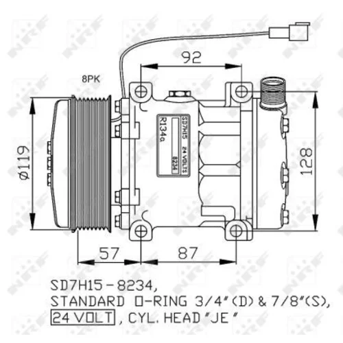 Kompresor klimatizácie 32807G /NRF/ - obr. 1