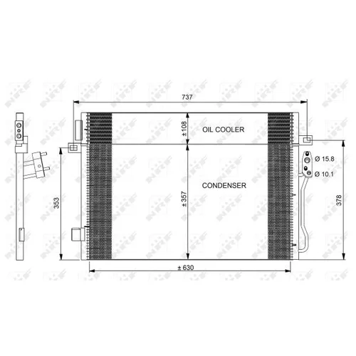 Kondenzátor klimatizácie 350098 /NRF/ - obr. 2
