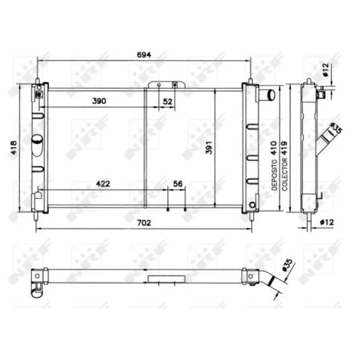 Chladič motora 52055 /NRF/ - obr. 4