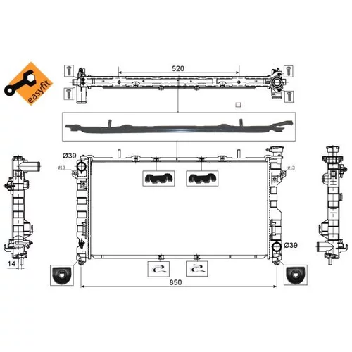 Chladič motora 53734 /NRF/ - obr. 4