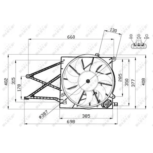 Ventilátor chladenia motora 47582 /NRF/ - obr. 2