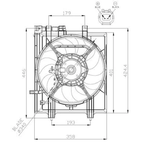 Ventilátor chladenia motora NRF 47936