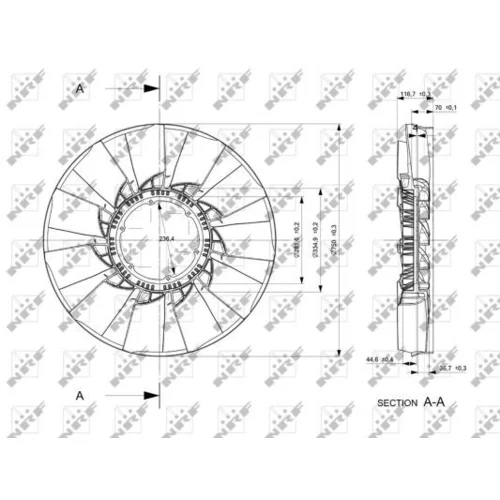 Koleso ventilátora chladenia motora 49825 /NRF/ - obr. 1