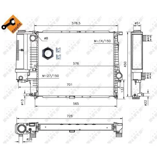 Chladič motora 53852 /NRF/ - obr. 5
