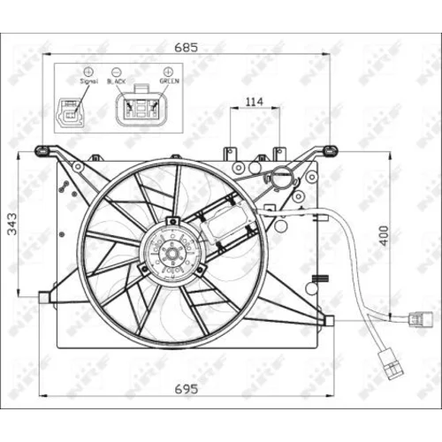 Ventilátor chladenia motora 47460 /NRF/ - obr. 2
