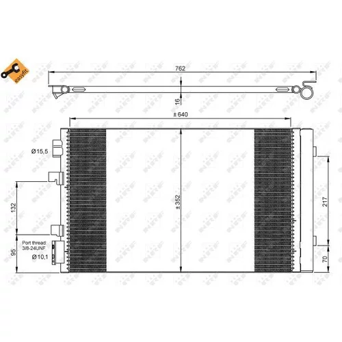 Kondenzátor klimatizácie 35938 /NRF/ - obr. 3
