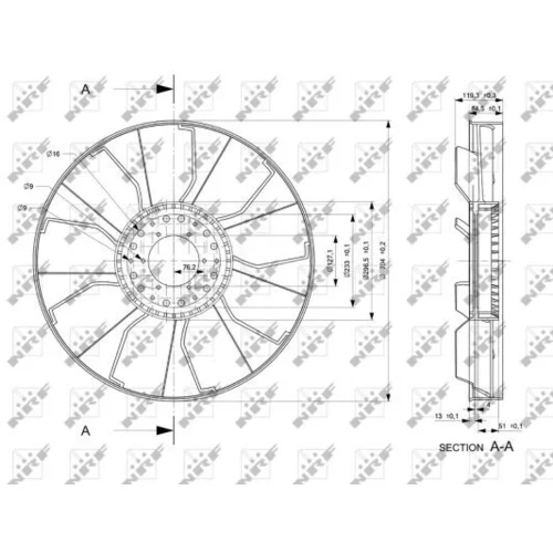 Koleso ventilátora chladenia motora 49817 /NRF/ - obr. 1