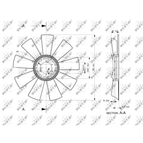 Koleso ventilátora chladenia motora 49854 /NRF/ - obr. 1
