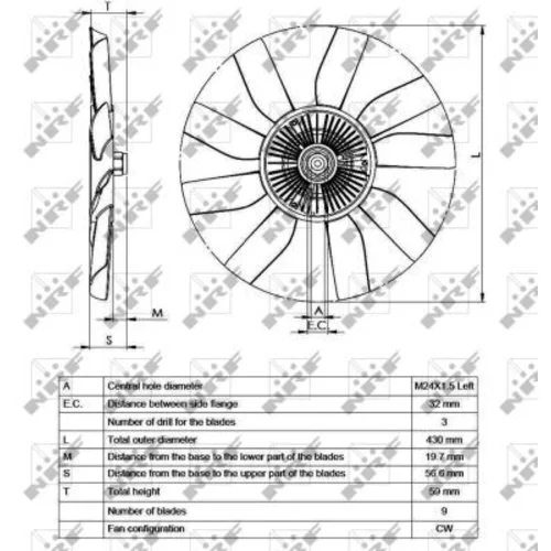 Spojka ventilátora chladenia 49562 /NRF/ - obr. 3