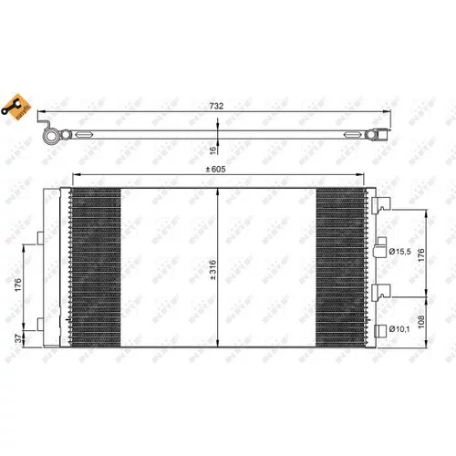 Kondenzátor klimatizácie 35969 /NRF/ - obr. 5