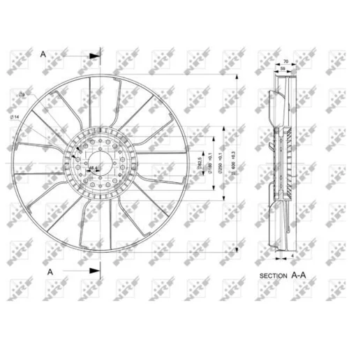 Koleso ventilátora chladenia motora 49833 /NRF/ - obr. 1