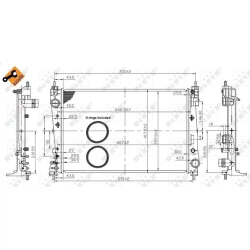 Chladič motora 53454 /NRF/ - obr. 3