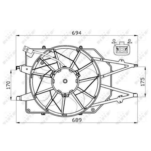Ventilátor chladenia motora 47475 /NRF/ - obr. 2