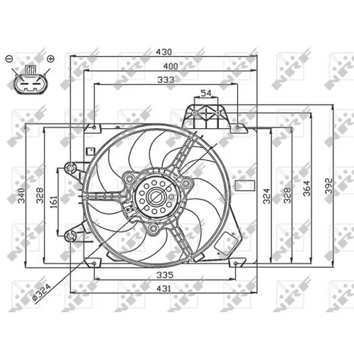 Ventilátor chladenia motora 47750 /NRF/