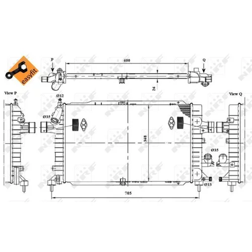 Chladič motora 53447 /NRF/ - obr. 3