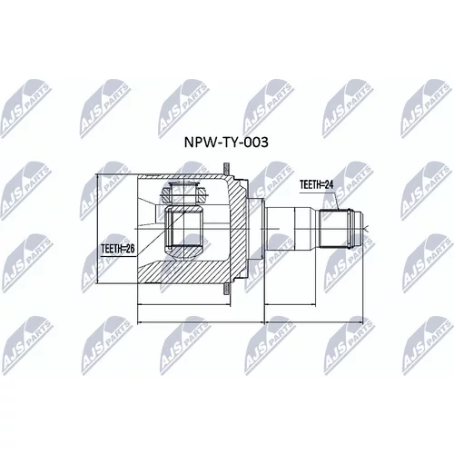 Sada kĺbov hnacieho hriadeľa NTY NPW-TY-003