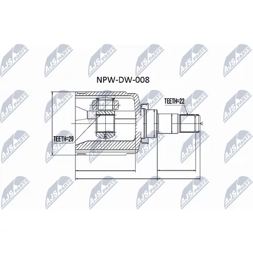 Sada kĺbov hnacieho hriadeľa NTY NPW-DW-008