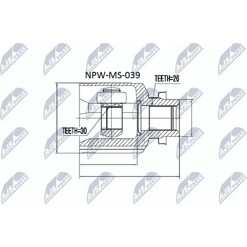 Sada kĺbov hnacieho hriadeľa NTY NPW-MS-039