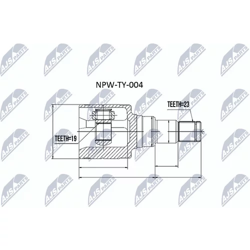 Sada kĺbov hnacieho hriadeľa NTY NPW-TY-004