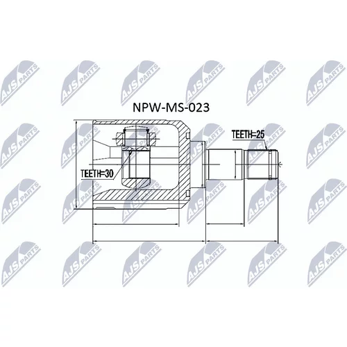 Sada kĺbov hnacieho hriadeľa NTY NPW-MS-023