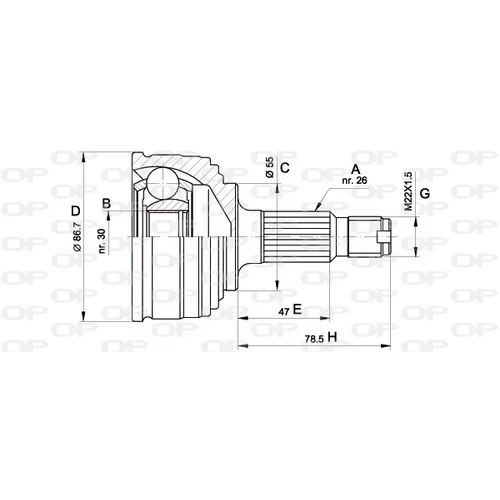 Sada kĺbov hnacieho hriadeľa OPEN PARTS CVJ5245.10