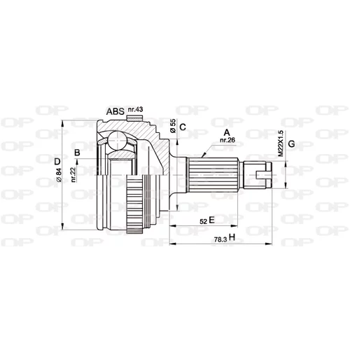 Sada kĺbov hnacieho hriadeľa OPEN PARTS CVJ5282.10